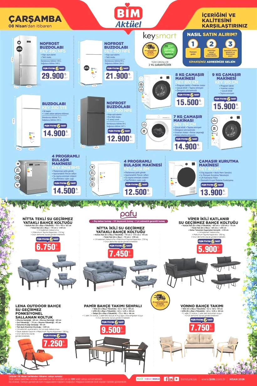 BİM 7-8-10 Nisan 2026 Aktüel Ürünler Kataloğu Bahçe Mobilyaları, Solar Aydınlatma Sistemi Geliyor - Resim : 3
