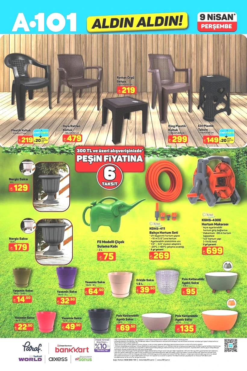 9 Nisan Perşembe A101 Aktüel Ürünler Kataloğu Çim Biçme Makinesi, Plastik Koltuk Geliyor - Resim : 1