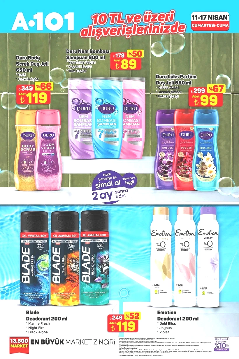 A101 11-17 Nisan Öne Çıkan Ürünler Yağ, Duş Jeli, Tıraş Bakım Ürünleri, Deodorant Fiyatı Düştü - Resim : 5