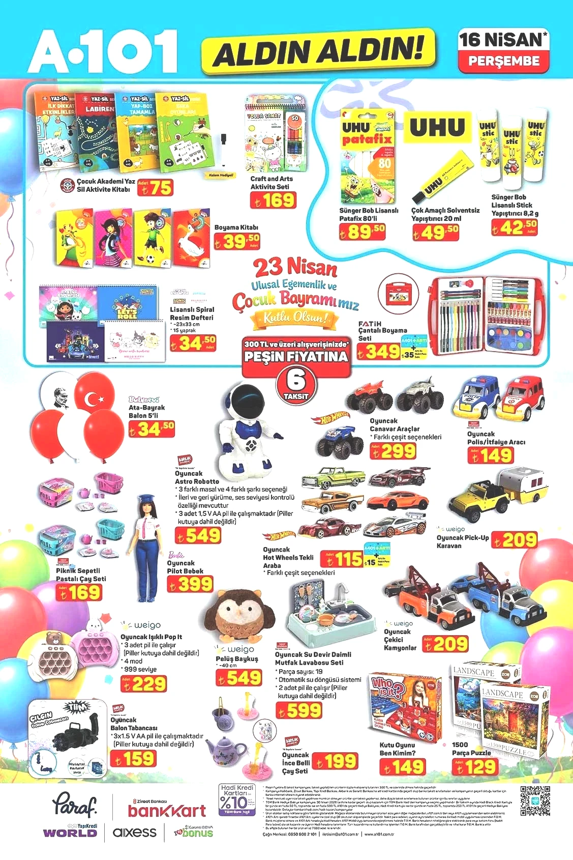 16 NİSAN A101 ALDIN ALDIN AKTÜEL KATALOĞU