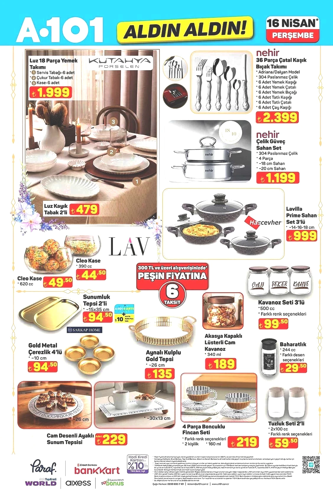 16 NİSAN A101 ALDIN ALDIN AKTÜEL KATALOĞU
